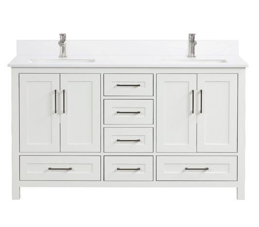 Valencia 60" Vanity Double Sinks Dove White (RA-VV6021D-DS)