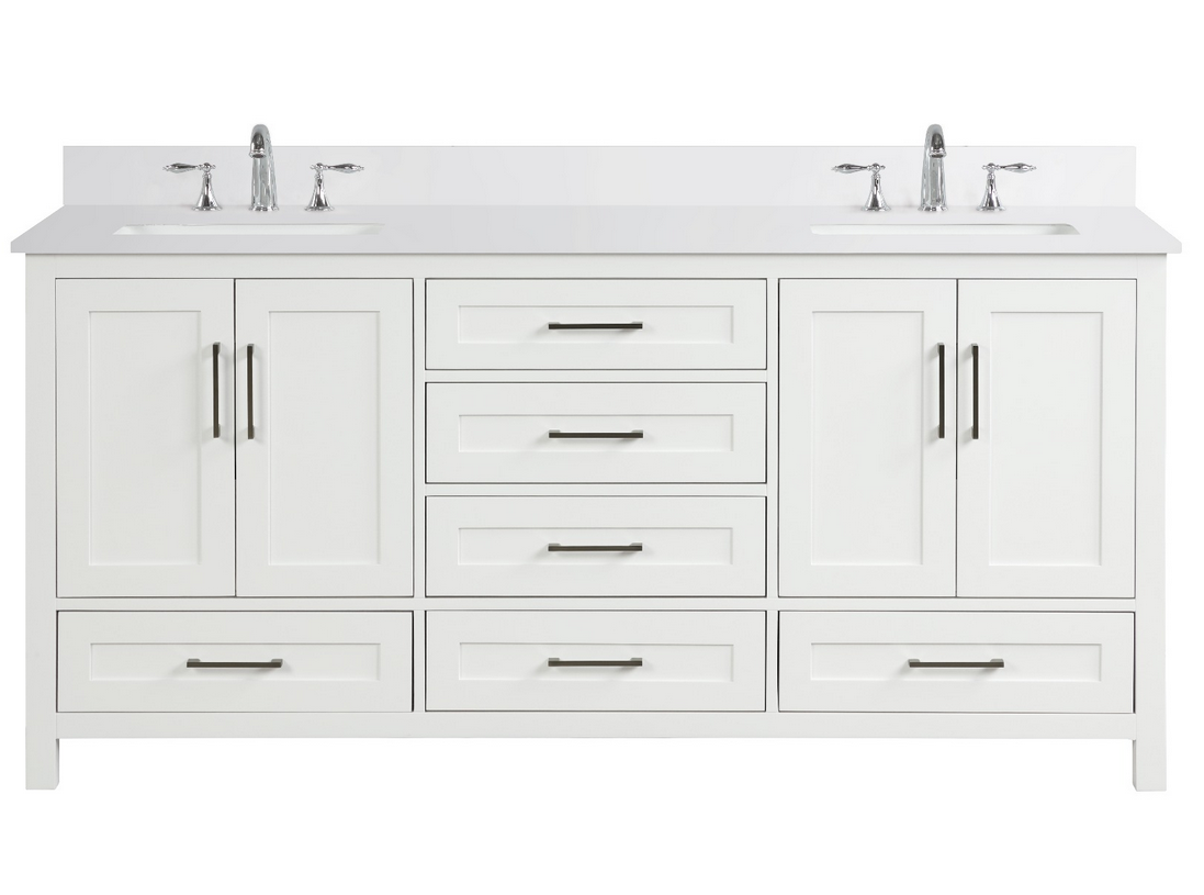 Valencia 72" Vanity Double Sinks Dove White (RA-VV7221D-DS)