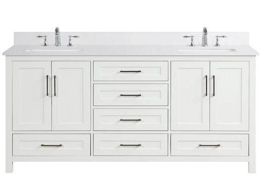 Valencia 72" Vanity Double Sinks Dove White (RA-VV7221D-DS)