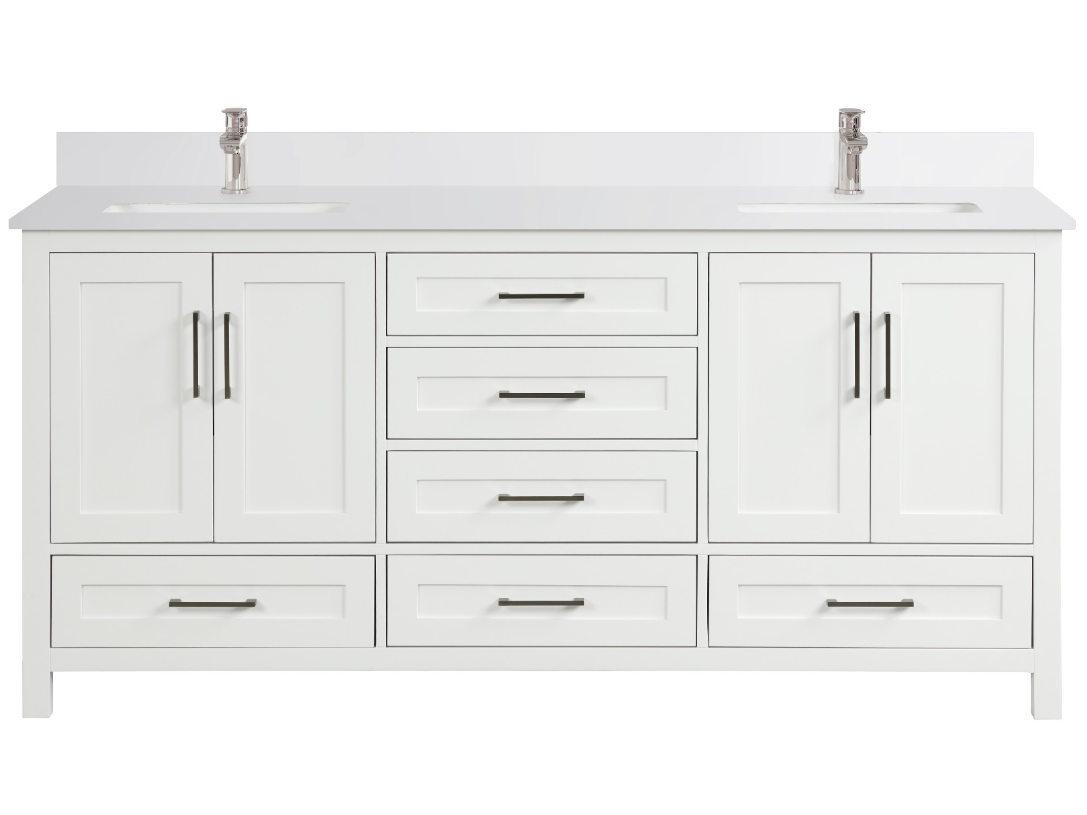 Valencia 72" Vanity Double Sinks Dove White (RA-VV7221D-DS)