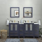 72 Inch Double Sink Bathroom Vanity in Blue with Ceramic Countertop - Vanity Art VA3024-72B