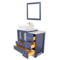 36 Inch Single Sink Bathroom Vanity in Blue with Marble Countertop - Vanity Art VA3124-36B