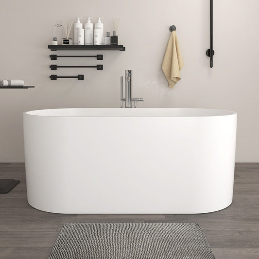 Freestanding Solid Surface Resin Matte Bathtub 67 Inch x 31.5 Inch - Vanity Art VA6920-ML