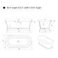 Freestanding Solid Surface Resin Glossy Bathtub 67 Inch x 31.5 Inch - Vanity Art VA6916-GL