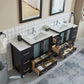 96 Inch Double Sink Bathroom Vanity in Espresso with Ceramic Countertop - Vanity Art VA3030-96E