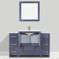 54 Inch Single Sink Bathroom Vanity in Blue with Ceramic Countertop - Vanity Art VA3030-54B