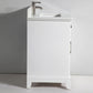 60 Inch Single Sink Bathroom Vanity in White with White Marble Countertop - Vanity Art VA1060SW