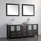 72 Inch Double Sink Bathroom Vanity in Espresso with Marble Countertop - Vanity Art VA3130-72E