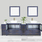 96 Inch Double Sink Bathroom Vanity in Blue with Marble Countertop - Vanity Art VA3136-96B