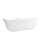 67 Inch Freestanding White Acrylic Bathtub with Overflow And Pop-Up Drain - Vanity Art VA6817-L-BN