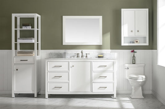 Legion Furniture WLF2160S-W 60" White Finish Single-Sink Vanity Cabinet with Carrara White Top