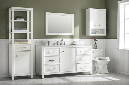 Legion Furniture WLF2160S-W 60" White Finish Single-Sink Vanity Cabinet with Carrara White Top