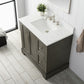 36 Inch Single Sink Bathroom Vanity in Gray with Marble Countertop & Backsplash - Vanity Art VA5036-SG