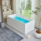 67 Inch Freestanding White Acrylic Bathtub with Overflow And Pop-Up Drain - Vanity Art VA6813B-L-PC