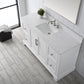 60 Inch Single Sink Bathroom Vanity in White with Marble Countertop & Backsplash - Vanity Art VA5060-SW