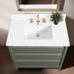 36 Inch Single Sink Bathroom Vanity in Vintage Green with Marble Countertop - Vanity Art VA8036-VG