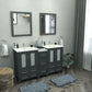 60 Inch Double Sink Bathroom Vanity in Espresso with Ceramic Countertop - Vanity Art VA3024-60E