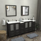 84 Inch Double Sink Bathroom Vanity in Espresso with Ceramic Countertop - Vanity Art VA3030-84E