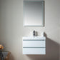 30 Inch LED Lighted Wall Hung Single Sink Bathroom Vanity in White with Resin Top - Vanity Art VA6030WL