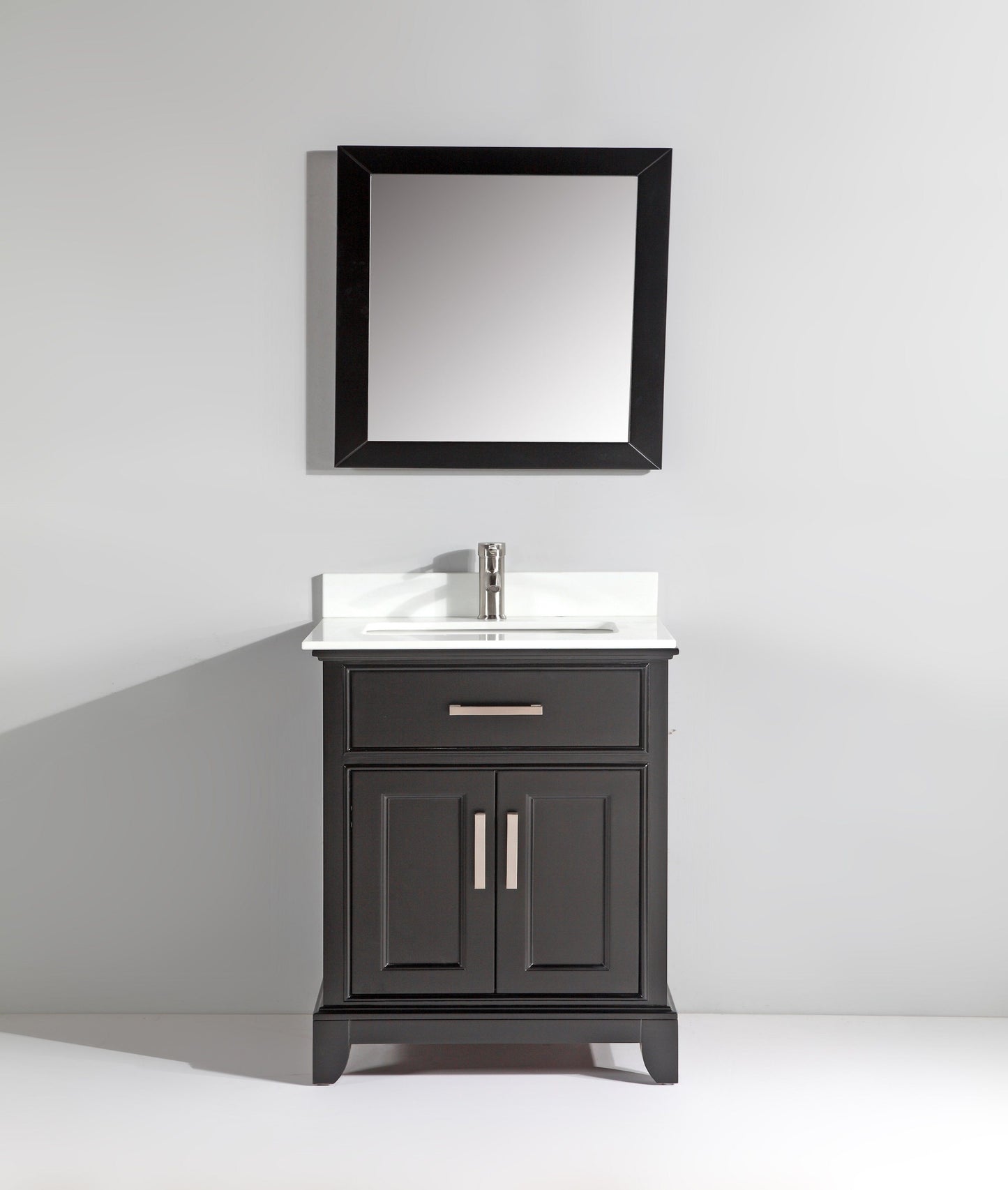 30 Inch Single Sink Bathroom Vanity in Espresso with White Marble Countertop - Vanity Art VA1030E