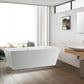 67 Inch Freestanding White Acrylic Bathtub with Overflow And Pop-Up Drain - Vanity Art VA6814-L-PC