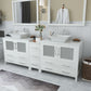 84 Inch Double Sink Bathroom Vanity in White with Marble Countertop - Vanity Art VA3136-84W