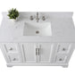 48 Inch Single Sink Bathroom Vanity in White with Marble Countertop & Backsplash - Vanity Art VA5048-W