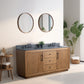 72 Inch Double Sink Bathroom Vanity in Tan with Limestone Top - Vanity Art VA7072-DT-BT