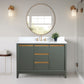 48 Inch Single Sink Bathroom Vanity in Vintage Green with Marble Countertop - Vanity Art VA8048-VG