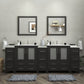 96 Inch Double Sink Bathroom Vanity in Espresso with Ceramic Countertop - Vanity Art VA3030-96E