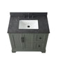 36 Inch Single Sink Bathroom Vanity in Vintage Green with Marble Countertop & Backsplash - Vanity Art VA5036-VG