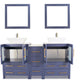 60 Inch Double Sink Bathroom Vanity in Blue with Marble Countertop - Vanity Art VA3124-60B