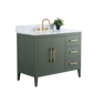 42 Inch Single Sink Bathroom Vanity in Vintage Green with Marble Countertop - Vanity Art VA9042-VG