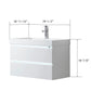 30 Inch LED Lighted Wall Hung Single Sink Bathroom Vanity in White with Resin Top - Vanity Art VA6030WL