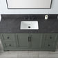 60 Inch Single Sink Bathroom Vanity in Vintage Green with Marble Countertop & Backsplash - Vanity Art VA5060-SVG