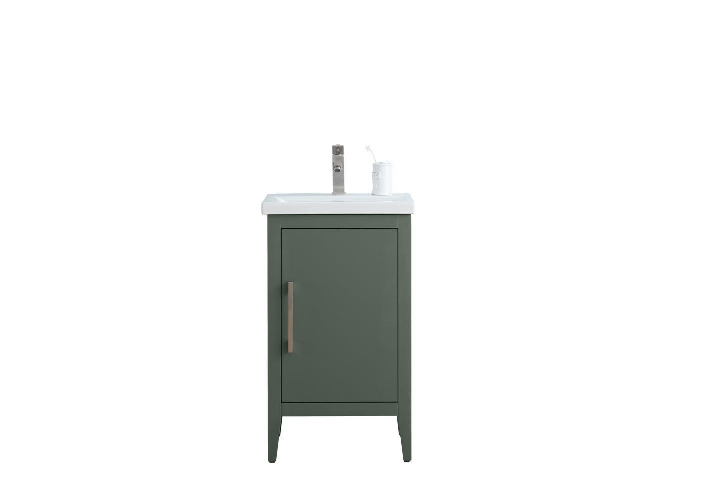 20 Inch Single Sink Bathroom Vanity in Vintage Green with Ceramic Top - Vanity Art VA9020-VG