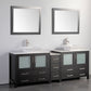 84 Inch Double Sink Bathroom Vanity in Espresso with Marble Countertop - Vanity Art VA3136-84E