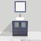 30 Inch Single Sink Bathroom Vanity in Blue with Marble Countertop - Vanity Art VA3130B