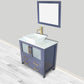 36 Inch Single Sink Bathroom Vanity in Blue with Marble Countertop - Vanity Art VA3136B