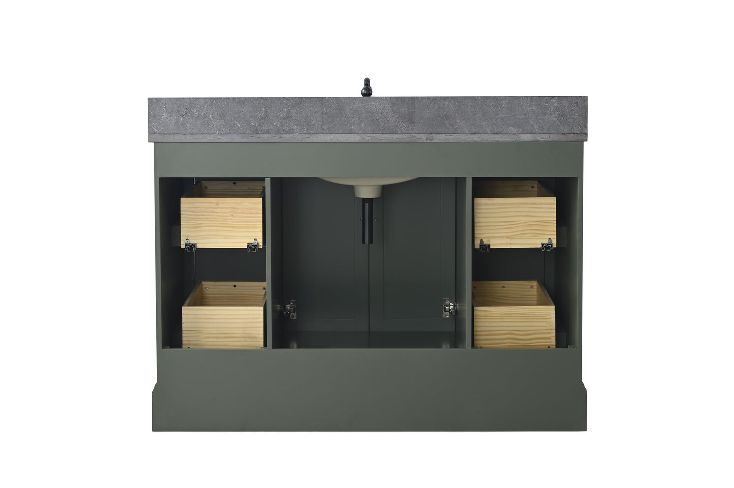 48 Inch Single Sink Bathroom Vanity in Vintage Green with Marble Countertop & Backsplash - Vanity Art VA5048-VG