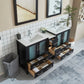 72 Inch Double Sink Bathroom Vanity in Espresso with Ceramic Countertop - Vanity Art VA3030-72E