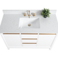 48 Inch Single Sink Bathroom Vanity in White with Marble Countertop - Vanity Art VA8048-W