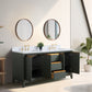 72 Inch Double Sink Bathroom Vanity in Vintage Green with Marble Countertop - Vanity Art VA8072-DVG