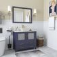 36 Inch Single Sink Bathroom Vanity in Blue with Marble Countertop - Vanity Art VA3136B