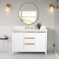 48 Inch Single Sink Bathroom Vanity in White with Marble Countertop - Vanity Art VA8048-W