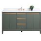 60 Inch Single Sink Bathroom Vanity in Vintage Green with Marble Countertop - Vanity Art VA8060-SVG