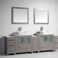 96 Inch Double Sink Bathroom Vanity in Gray with Marble Countertop - Vanity Art VA3130-96G