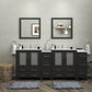 84 Inch Double Sink Bathroom Vanity in Espresso with Ceramic Countertop - Vanity Art VA3030-84E