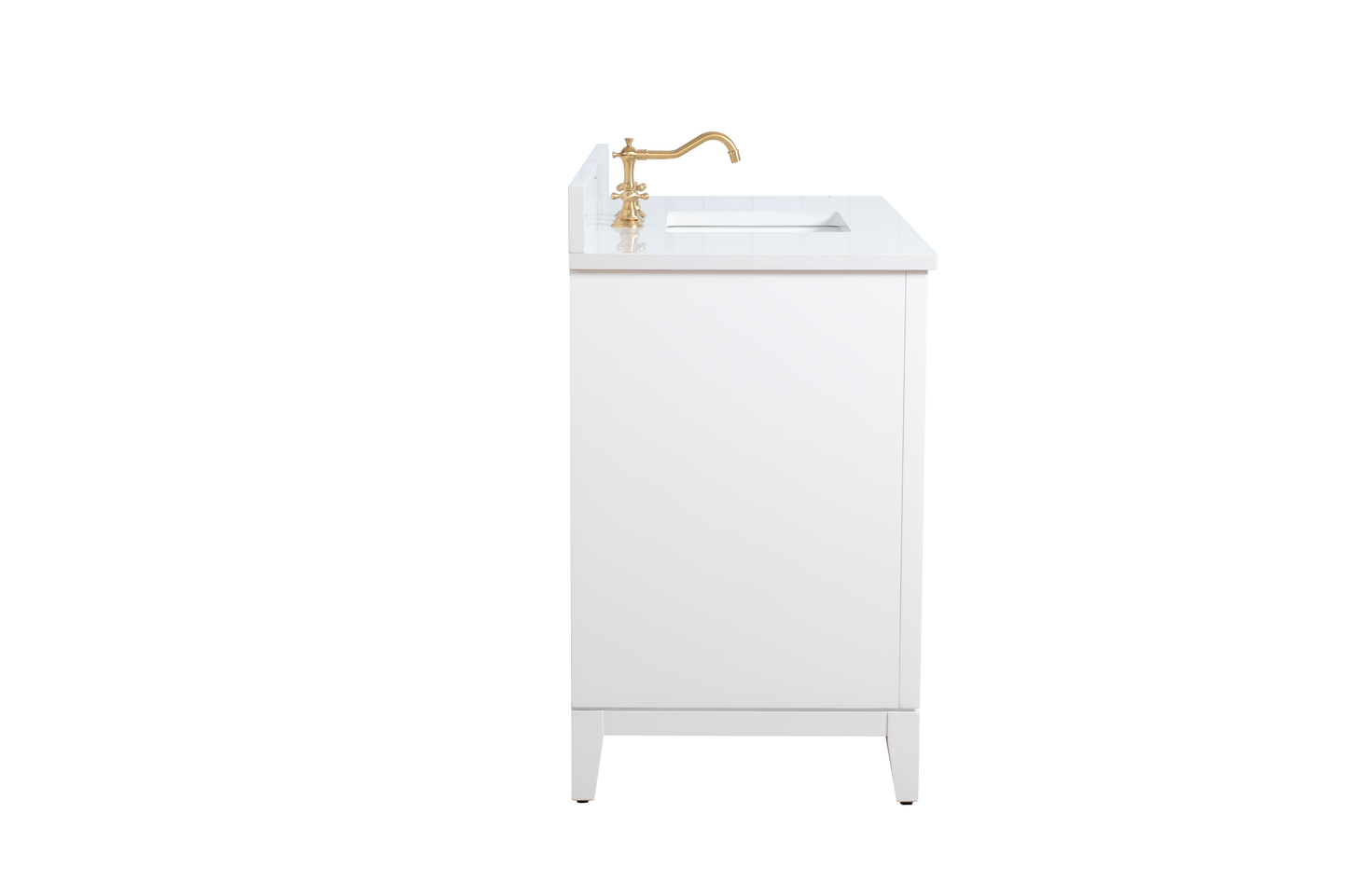 48 Inch Single Sink Bathroom Vanity in White with Marble Countertop - Vanity Art VA8048-W