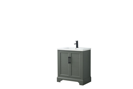 30 Inch Single Sink Bathroom Vanity in Vintage Green with Ceramic Sink and Countertop - Vanity Art VA5030-VG